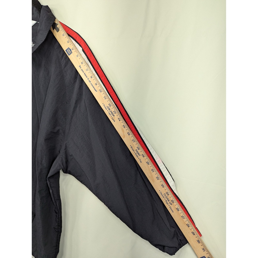 Wella XL Pullover Jacket Windbreaker Black Red White Stripe 1/4 Zip Front - Picture 7 of 11